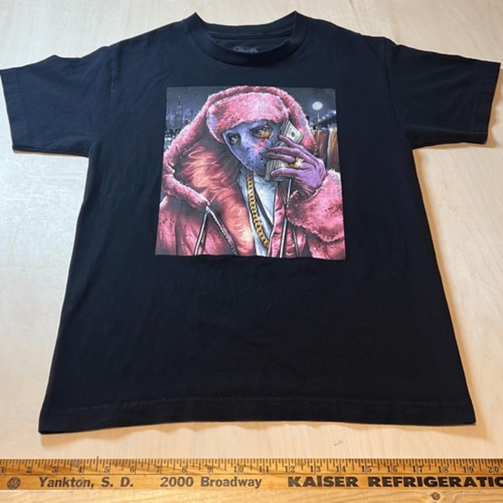 Very Rare DGK Bricks Black T-Shirt Size Small Jason Ski Mask‎ Cash Pink Fur